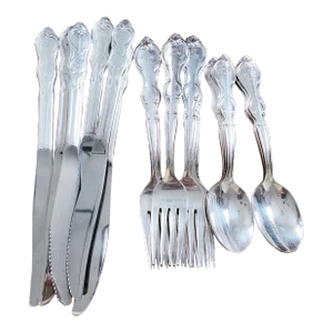 Vintage Silver Plated Flatware Service for 6 From the Fontainebleau Hotel Miami Beach- 18 Pieces
