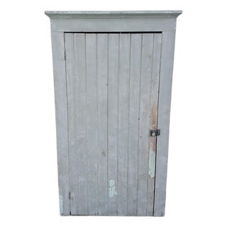 Antique 19th Century Painted Pine Pantry Cabinet For Sale