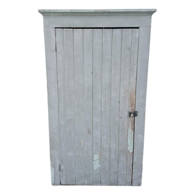 Antique 19th Century Painted Pine Pantry Cabinet For Sale