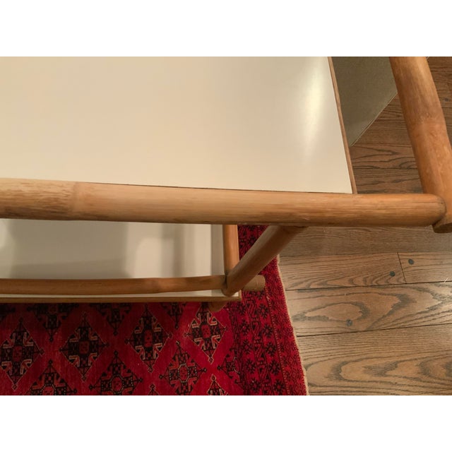 Tan 1970s Mid Century Bamboo / Rattan Bar Cart Styled AfterJohn Wisner for Ficks Reed For Sale - Image 8 of 11