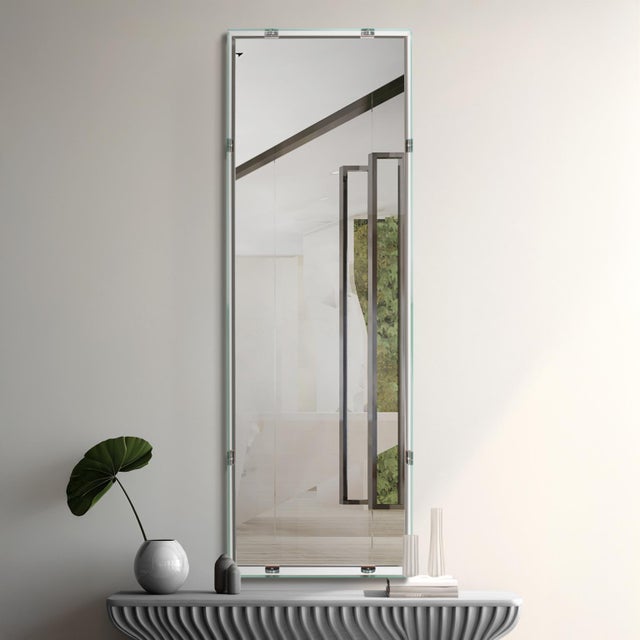 Vivaldo Floating Dressing Mirror with Glass Box Frame For Sale - Image 10 of 10