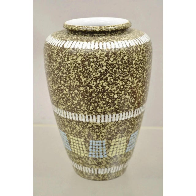 Mid-Century Modern Vintage German Mid Century Modern Brown Blue Yellow Vase Attr. Carstens Keramik For Sale - Image 3 of 9