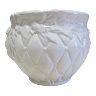 Vintage Mid Century Modern McCoy White Pottery Planter For Sale