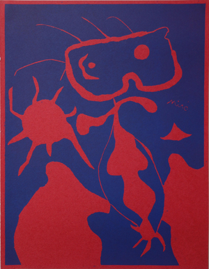 Joan Miro, Homme au soleil rouge, Etching