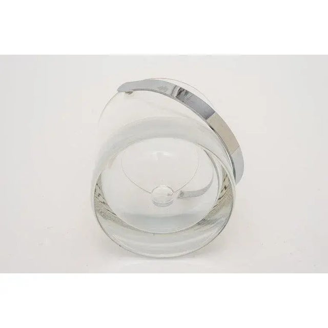 Personal 5" Ice Bucket and Tongs 1970s Italian Crystal and Chrome For Sale - Image 4 of 13