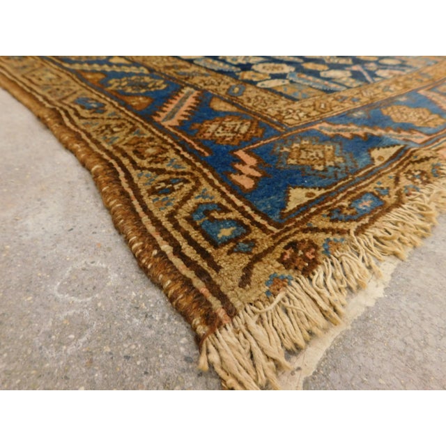 Textile Vintage Blue Persian Gallery Rug4'3"x 10'4" For Sale - Image 7 of 13