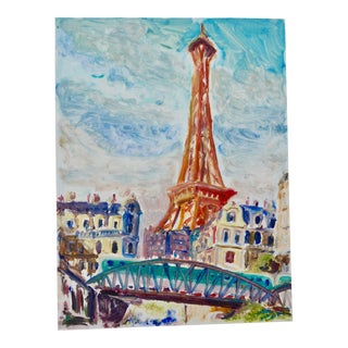 Contemporary Monoprint, "Eiffel Tower in Paris, France" For Sale
