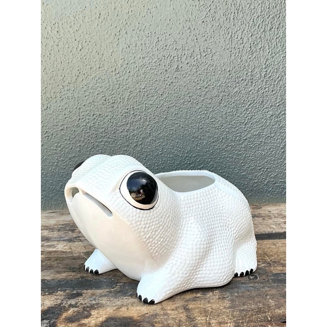 Vintage Mottahedeh Glazed Ceramic Hobnail Frog For Sale - Image 11 of 12