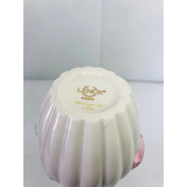 Lenox Vintage Lenox Rose Bud Vase Raised 3d Flower Design Gold Rim For Sale - Image 4 of 6