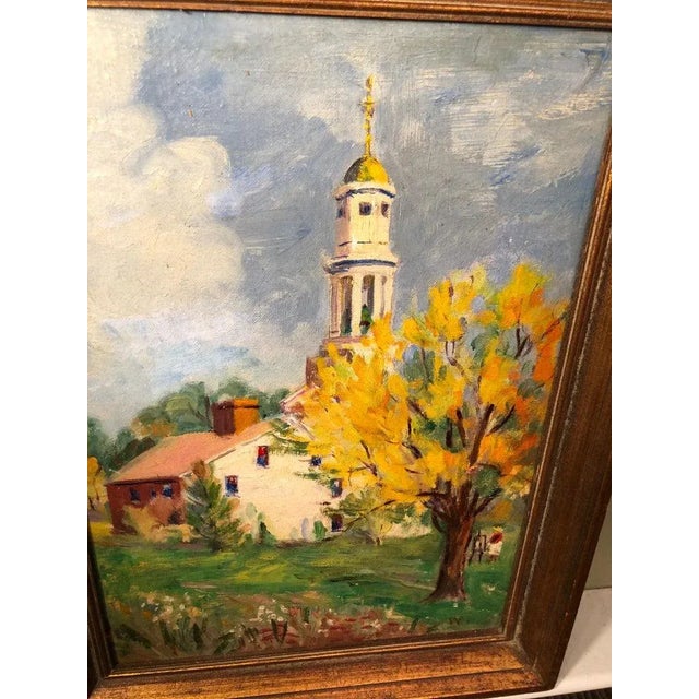 Pastoral Oil on Board of Church For Sale - Image 9 of 13
