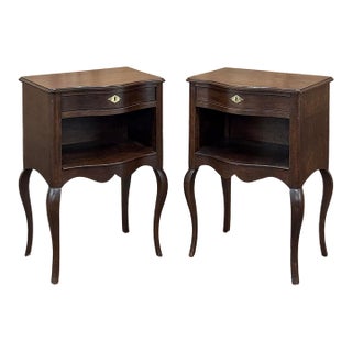 Pair Antique Country French Fruitwood Nightstands ~ End Tables For Sale