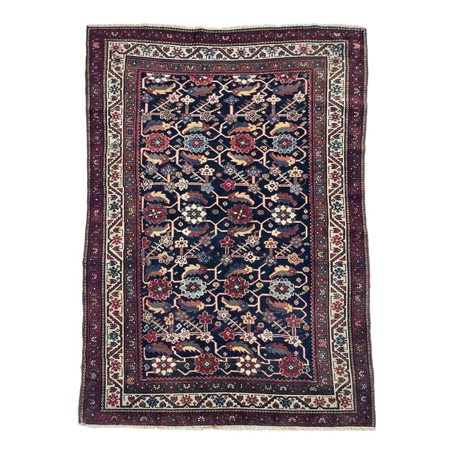 Antique Over-sized Herati Fish or "Mahi" Abstract Design Rug 4.2 x 6.5 For Sale