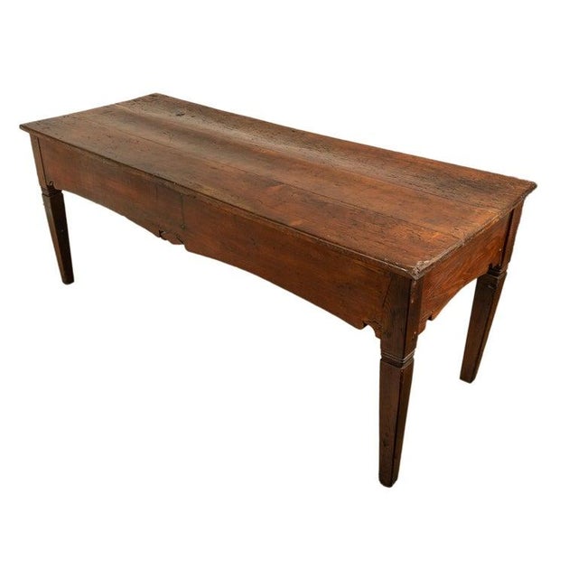 Brown Large Antique Georgian Elm Serving Scullery Kitchen Preparation Table 1820 For Sale - Image 8 of 12