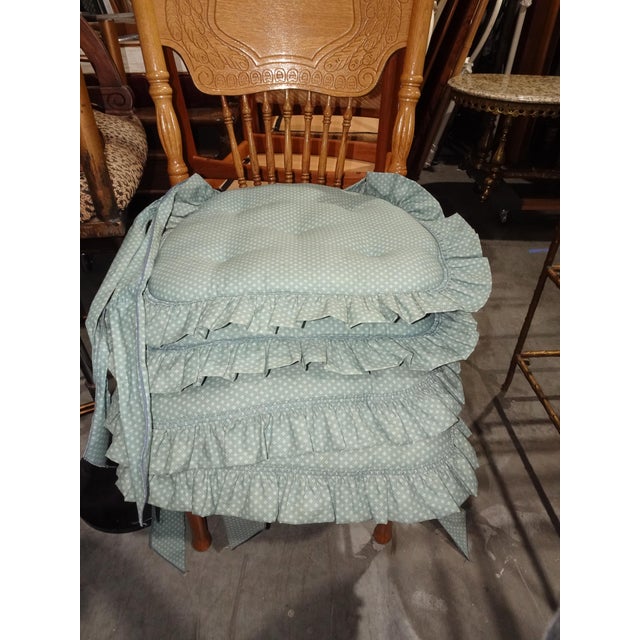 Set of Four Vintage Golden Oak Pressed Back Dining Room Chairs ~ French Country For Sale - Image 13 of 15