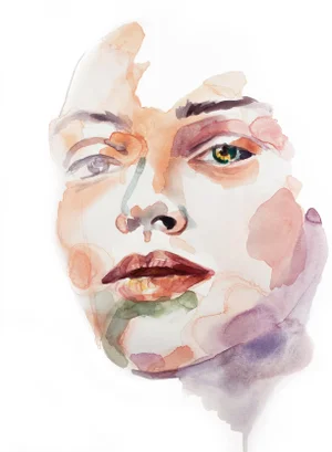 "Identity No. 7" Contemporary Original Figurative Watercolor Painting by Elizabeth Becker