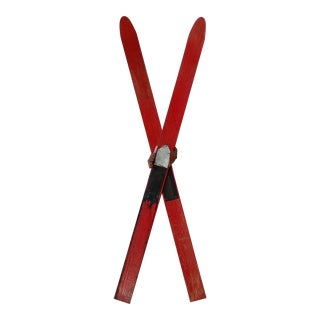 Vintage Red Children's Skis For Sale