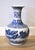Ceramic 1930s Large Blue White Globular Vase Landscape Pavilions Apocryphal Six-Character Mark For Sale - Image 7 of 14