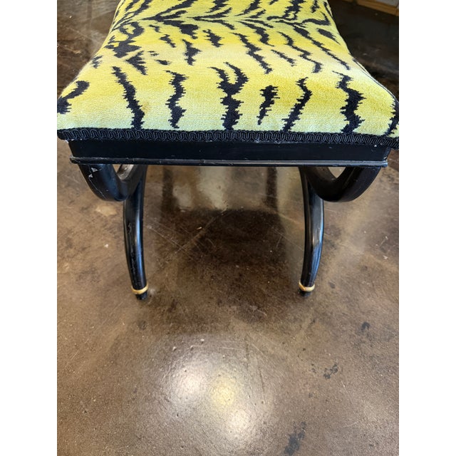 Traditional Mid 19th Century Black X Base Ottoman/Bench For Sale - Image 3 of 6