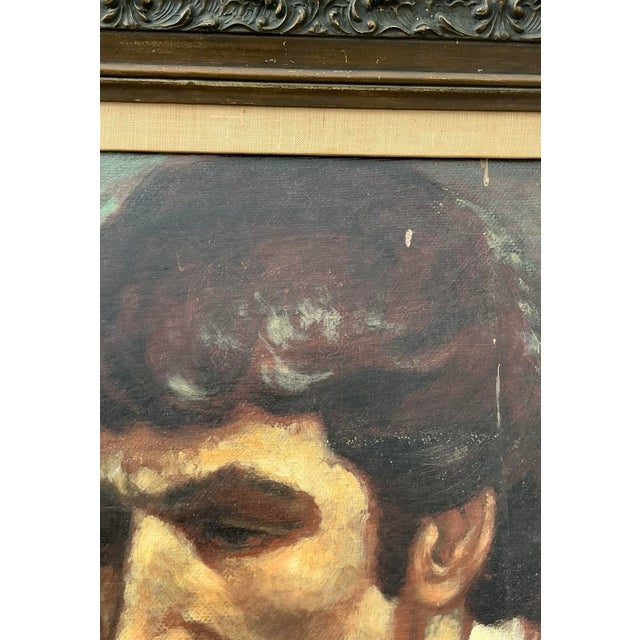 Vintage Portrait of Man Oil on Canvas Signed by the Artist For Sale - Image 12 of 12