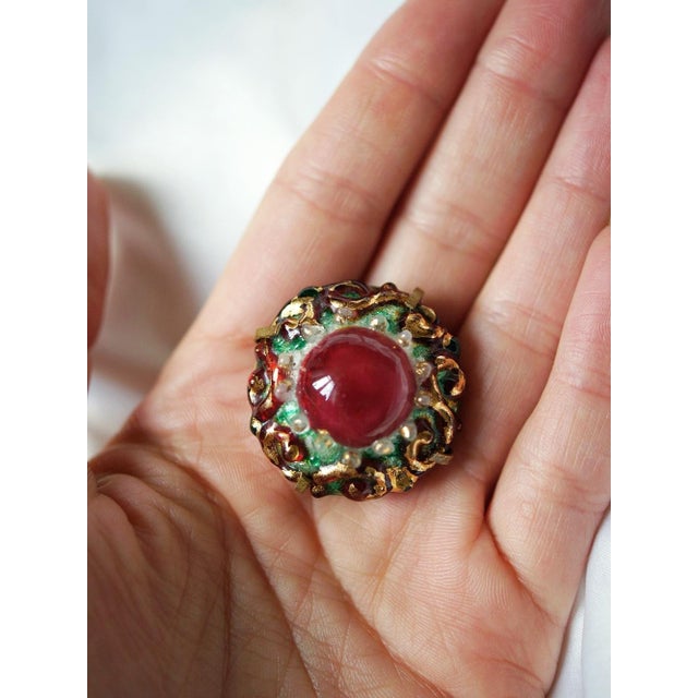 Enamel Brooch by E.G. for Limoges, 1940-1950 For Sale - Image 4 of 7