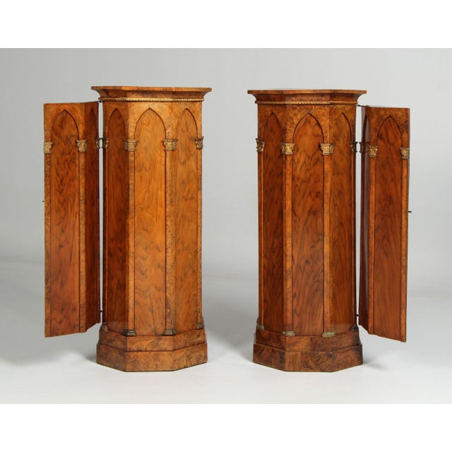 Neo-Gothic Pedestals, 1800s, Set of 2 For Sale - Image 10 of 16