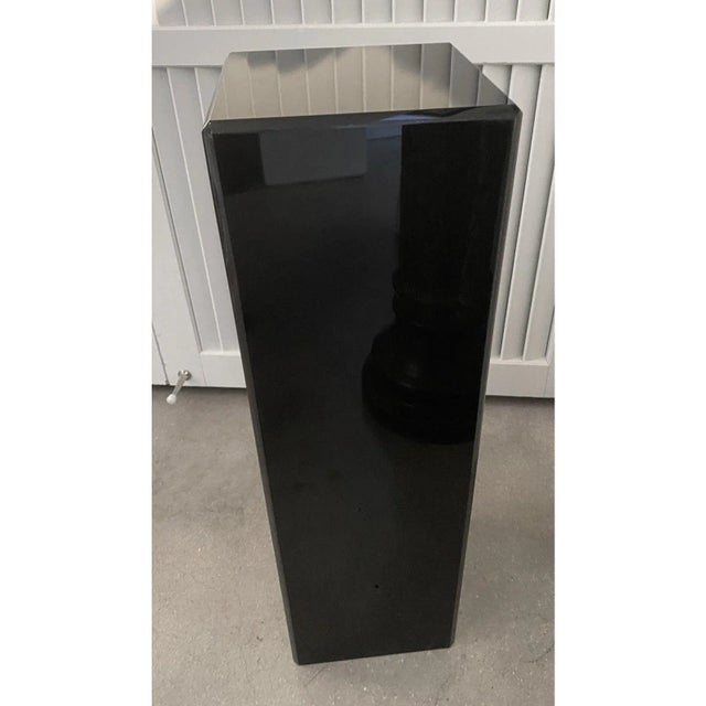 Pedestal Black Lucite 26.5" High For Sale - Image 9 of 13