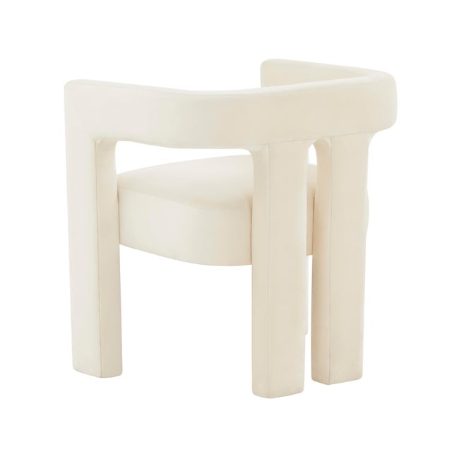 Transitional Sloane Cream Velvet Chair For Sale - Image 3 of 7