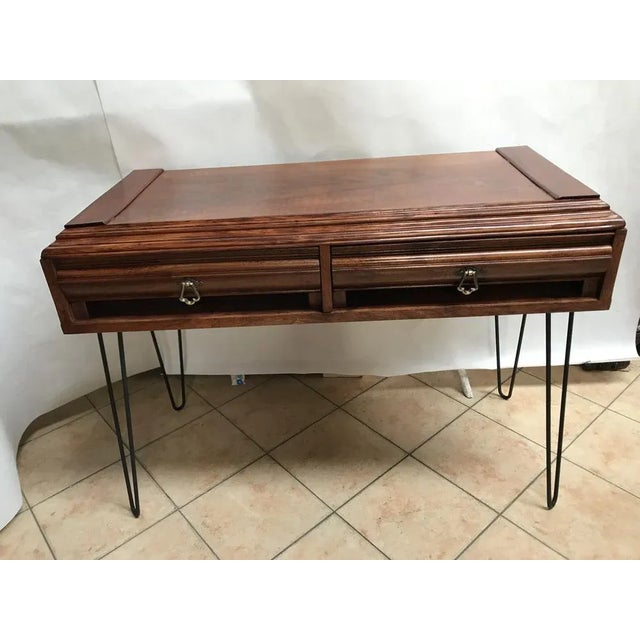 Walnut & Metal Desk For Sale - Image 4 of 18