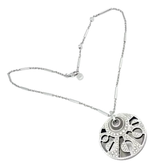 Bulgari Intarsio Diamond Onyx Large Pendant White Gold Necklace