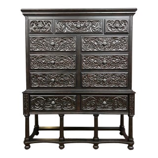 Vintage Carved Armoire by Bernhardt For Sale