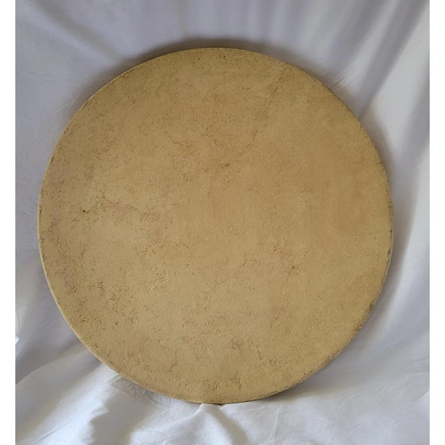 Very Unique modernist face piece. Material looks to be plaster, with 2 Metal Eyes. Resembles a Moon to me, but could be...