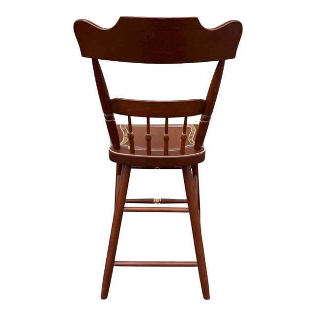 Vintage Amish Hand-Painted Folk Art Wooden Chairs – Set of 2, Country Style For Sale In Philadelphia - Image 6 of 18