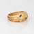 Modern 80s Portuguese Vine Leaf Ring 19k Yellow Gold Sapphire Diamond Band Sz 8.5 For Sale - Image 3 of 7