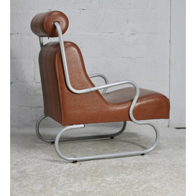 Space Age Armchair in Tubular Metal and Imitation Leather, 1960s For Sale - Image 10 of 16