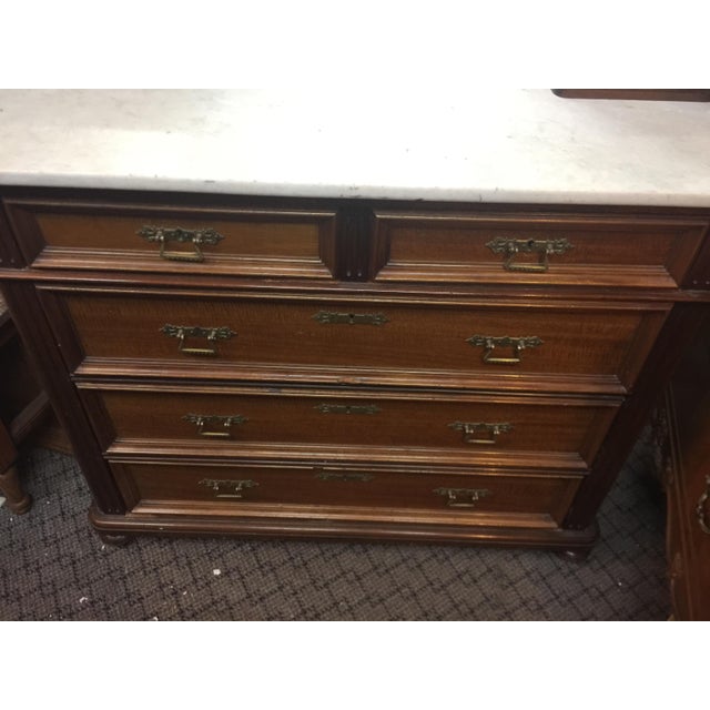 Antique Victorian Marble Topped Dresser With Mirror Chairish