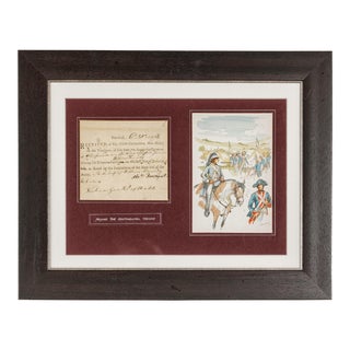 American Revolutionary 1780s War Bond, State of Connecticut in Custom Frame For Sale