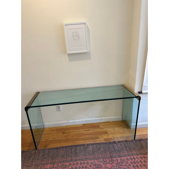Mid-Century Modern Vintage Waterfall Console For Sale - Image 3 of 8