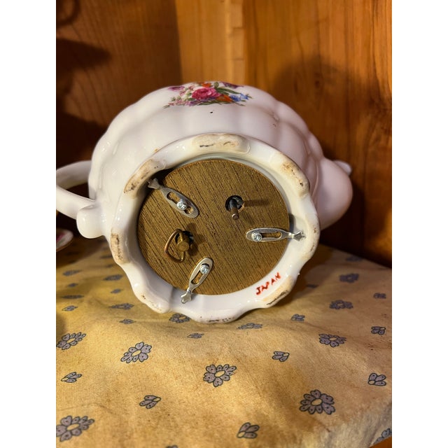 Wood 1950 Floral Porcelain Musical Teapot Music Stands For Sale - Image 7 of 8