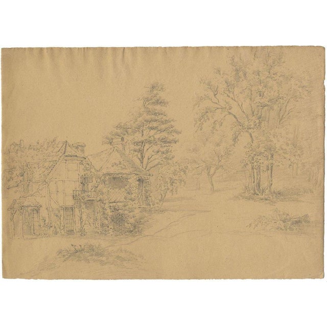 An original early 19th-century graphite drawing, Monro, Timber-framed Cottage, Possibly near Bushey.A fine large graphite...