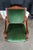 Vintage French Empire Style Birch Upholstered Library Accent Arm Chair Green For Sale - Image 4 of 13