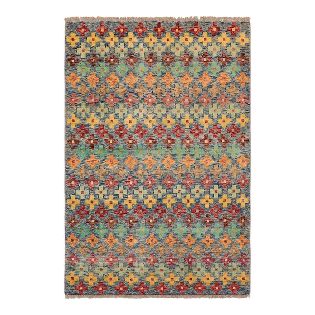 Contemporary Balochi Kara Hand Knotted Wool Rug - 3'4'' X 5'1'' For Sale