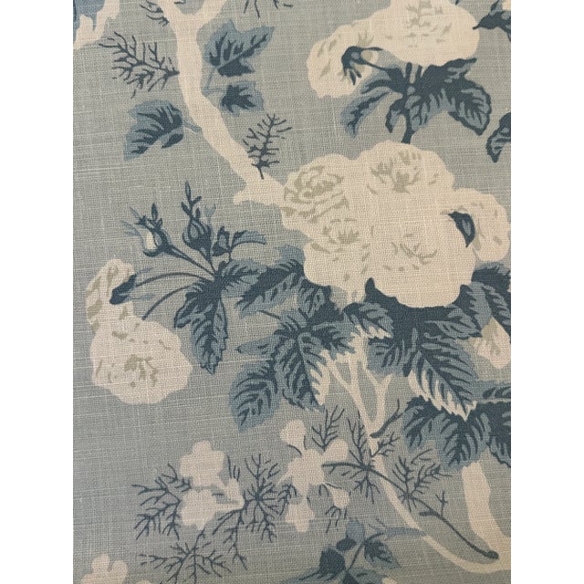 Scalamandre Ascot Linen Print Fabric 1 7/8 Yards. Blue For Sale In Raleigh - Image 6 of 7