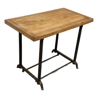 Bewick Industrial Wood & Iron Table For Sale