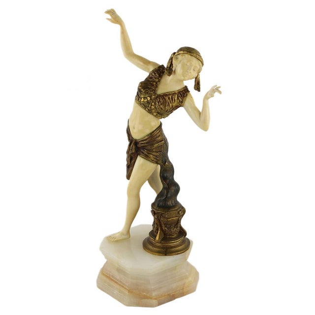 Metal Chryselephantine Figurine in Bronze and Ivory, Salammbô, 1920s For Sale - Image 7 of 7