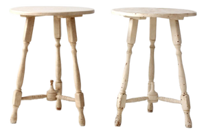 Pair of Vintage Cottage Pedestal Side Tables