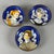 A fine set of three hand-painted, glazed ceramic wall bowls, original from the prestigious e. Mari urbino (maffei)...