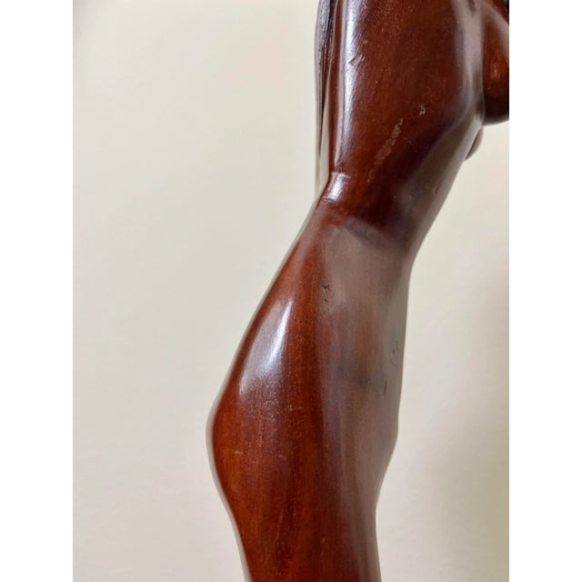 Mid Century Modern Carved Figure Sculpture | in the Style of F. Simeon For Sale In Tampa - Image 6 of 12