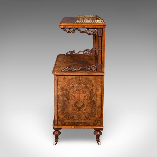 Antique Pianist's Lounge Server, English, Burr Walnut, Music Cabinet, Victorian For Sale - Image 6 of 12
