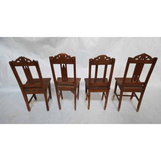1900 - 1909 Early 20th Century Set of Four Similar Arts & Crafts Wood Chairs For Sale - Image 5 of 18