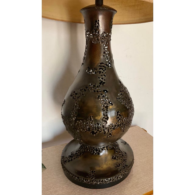 Vintage Brutalist Table Lamp Monumental Brass, Circa 1960s For Sale In Greenville, SC - Image 6 of 12